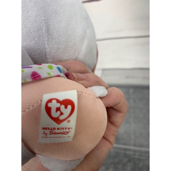 Sanrio Hello Kitty Ty Beanie Baby Polka‎ Dot Dress Lollipop Plush Toy 6" - Picture 3 of 6